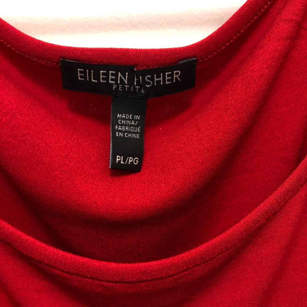 Eileen Fisher Womens Silk 100% Tank Top Color: Red Size Petite Large - Picture 2 of 4